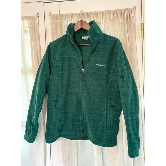 Columbia Fleece Jacket Full Zip Pockets‎ Outdoor Activewear Green XL - Picture 1 of 5
